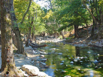 Route by the river at Samothraki island Greece