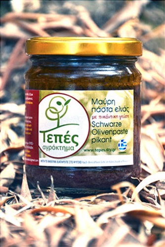 Olive black paste piquant TEPES, Lesvos